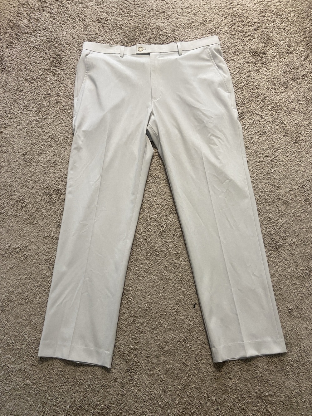 Perry Ellis Pants Mens 36x30 Beige Dress Tailored Fit Straight Leg Stretch